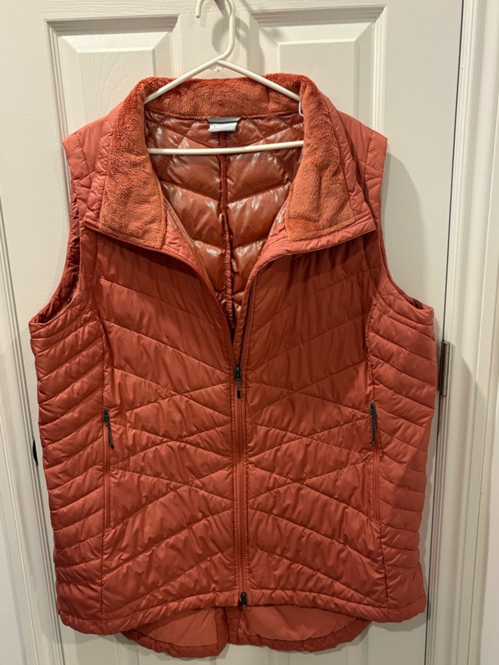 Columbia Women's Quilted Rust-Orange Long Puffer Vest, 3X